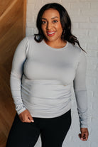 Zenana Basically Perfect Brushed Microfiber Tee in Light Grey Shirts & Tops