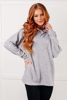 Zenana Basically My Favorite Hooded Pullover in Heather Grey Tops