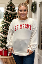 Heimish Ivory Ribbed Be Merry Pullover BoutiqueSimplified