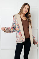 One Eleven North Beautiful Things Floral Sherpa Lined Hoodie Coats & Jackets