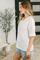 Beginning to Care Textured Oversized Top Womens