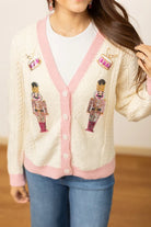 Southern Grace Beige and Pink Nutcracker Sweater