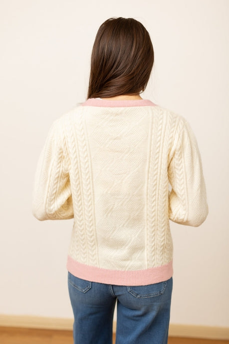 Southern Grace Beige and Pink Nutcracker Sweater Shirts & Tops