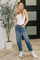 Judy Blue Bella High Waist Soft Barrel Stitch Thru Pocket Womens