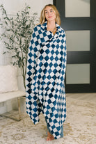 Berry Cozy Checkered Blanket Womens