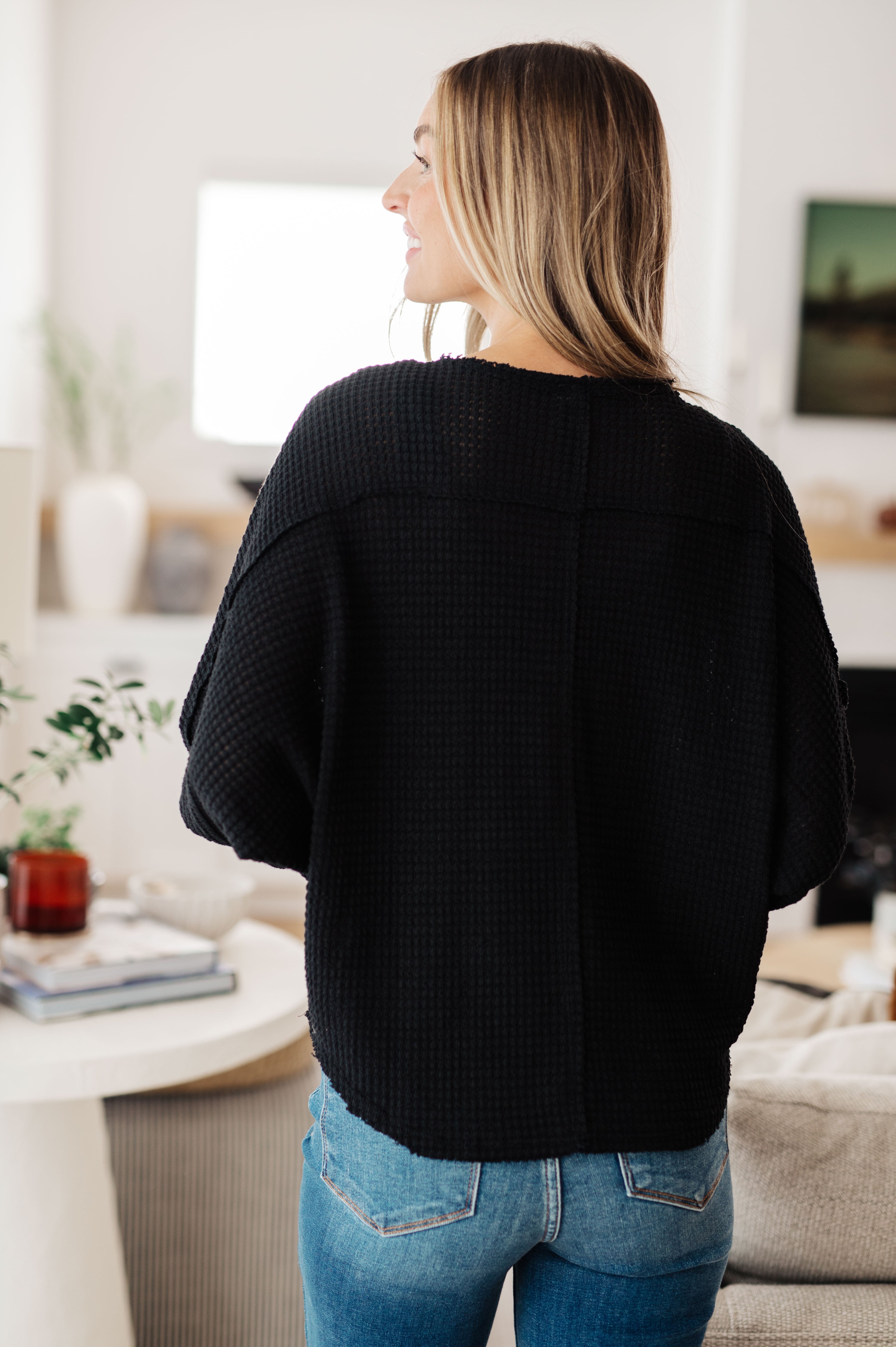 Sew in Love Better Than Best Henley Top in Black Tops