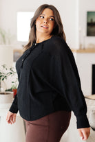 Sew in Love Better Than Best Henley Top in Black Tops