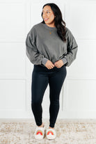 Zenana Beyond the Basics Pullover in Ash Black Tops