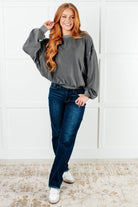 Zenana Beyond the Basics Pullover in Ash Black Tops