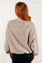 Zenana Beyond the Basics Pullover in Ash Mocha Tops