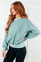 Zenana Beyond the Basics Pullover in Blue Grey Tops