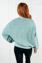 Zenana Beyond the Basics Pullover in Blue Grey Tops