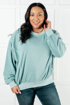 Zenana Beyond the Basics Pullover in Blue Grey 2XL Tops