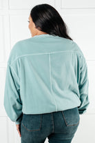 Zenana Beyond the Basics Pullover in Blue Grey Tops