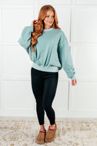 Zenana Beyond the Basics Pullover in Blue Grey Tops