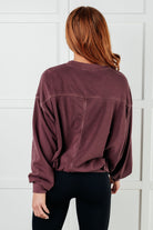 Zenana Beyond the Basics Pullover in Eggplant Tops