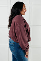 Zenana Beyond the Basics Pullover in Eggplant Tops