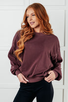 Zenana Beyond the Basics Pullover in Eggplant 2XL Tops