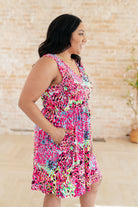 White Birch Bless Your Heart V-Neck Dress in Neon Fuchsia Dresses