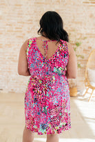 White Birch Bless Your Heart V-Neck Dress in Neon Fuchsia Dresses