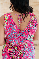 White Birch Bless Your Heart V-Neck Dress in Neon Fuchsia Dresses