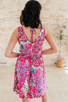 White Birch Bless Your Heart V-Neck Dress in Neon Fuchsia Dresses