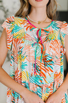 Haptics Bless Your Love Tiered Dress in Ivory, Orange and Mint Womens