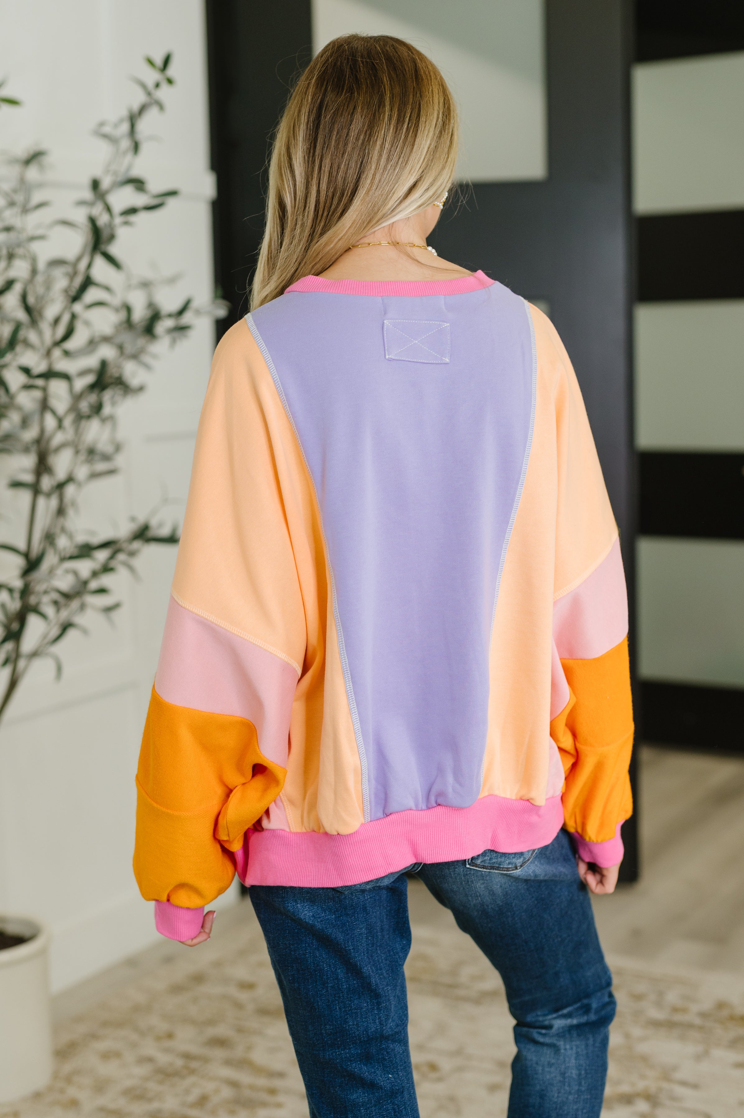 One Eleven North Blockbuster Color Block Pullover in Muted Womens