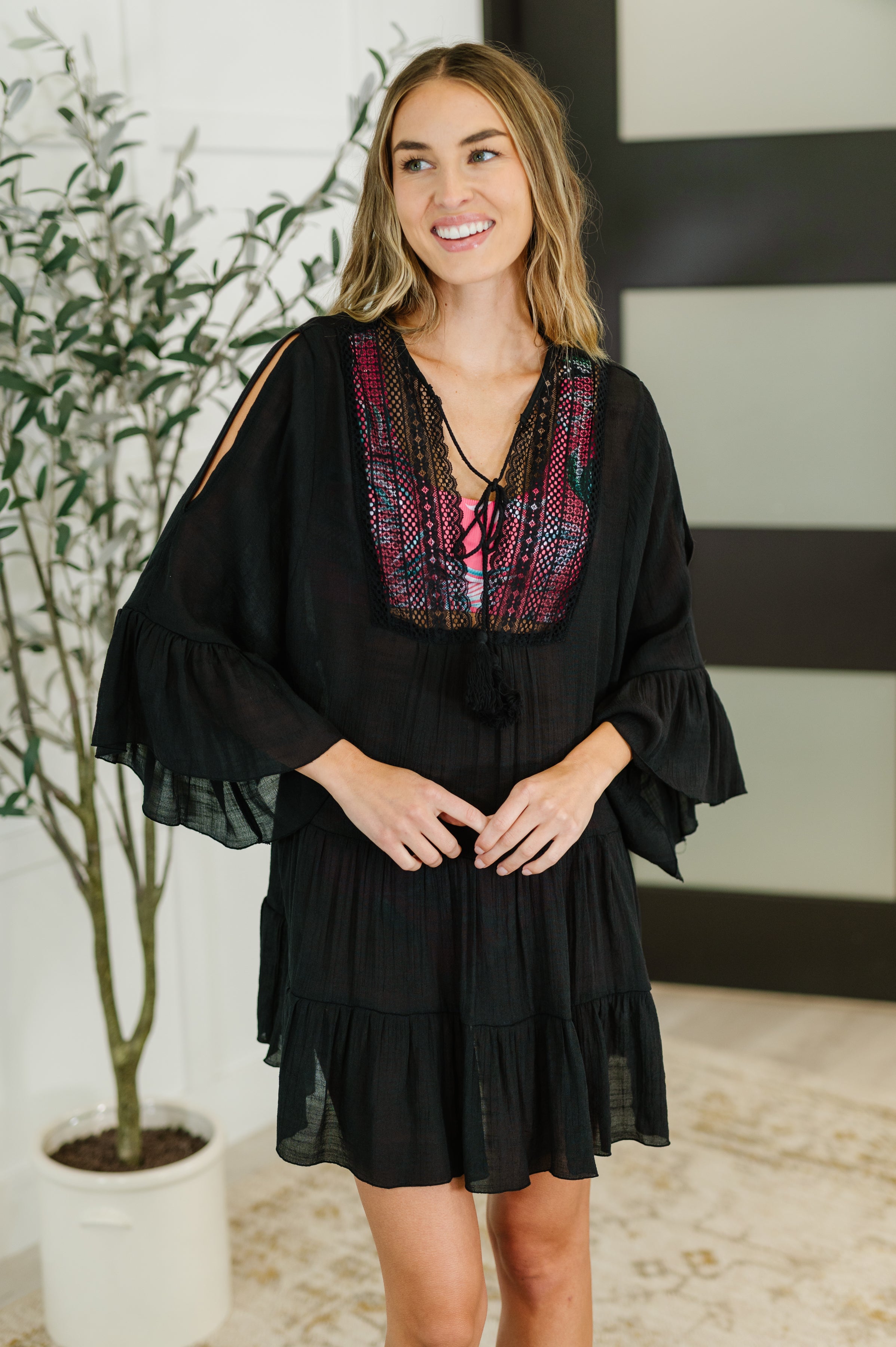 Hyfve Boheme Bay Swim Cover Up in Black Womens
