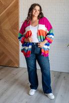 BiBi Bold Flirt Multi Color Stripe Button Down Cardigan Ave Shops