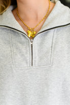 One Eleven North Bonbon Delight Half Zip Pullover in Grey Womens