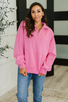One Eleven North Bonbon Delight Half Zip Pullover in Pink 2XL Womens