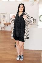 White Burch Borrowed Time Black Mineral Wash V-Neck Dress Dresses