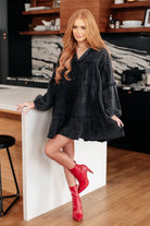 White Burch Borrowed Time Black Mineral Wash V-Neck Dress 3XL Dresses