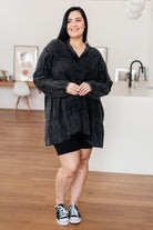 White Burch Borrowed Time Black Mineral Wash V-Neck Dress Dresses