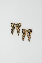 Bow'd & Bold Leopard Print Bow Earrings Womens