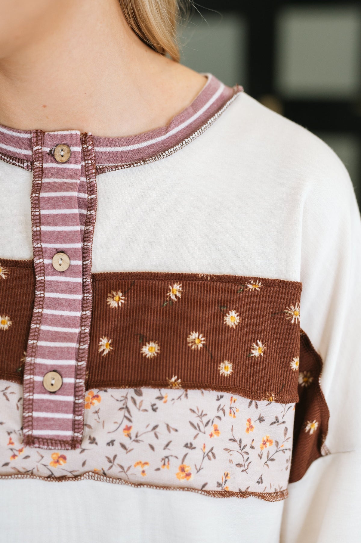 Brick by Brick Color Block Top Womens