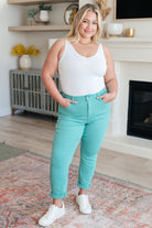 Judy Blue Bridgette High Rise Garment Dyed Slim Jeans in Aquamarine Ave Shops