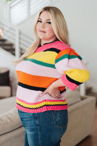 BiBi Bright Side Striped Sweater Tops