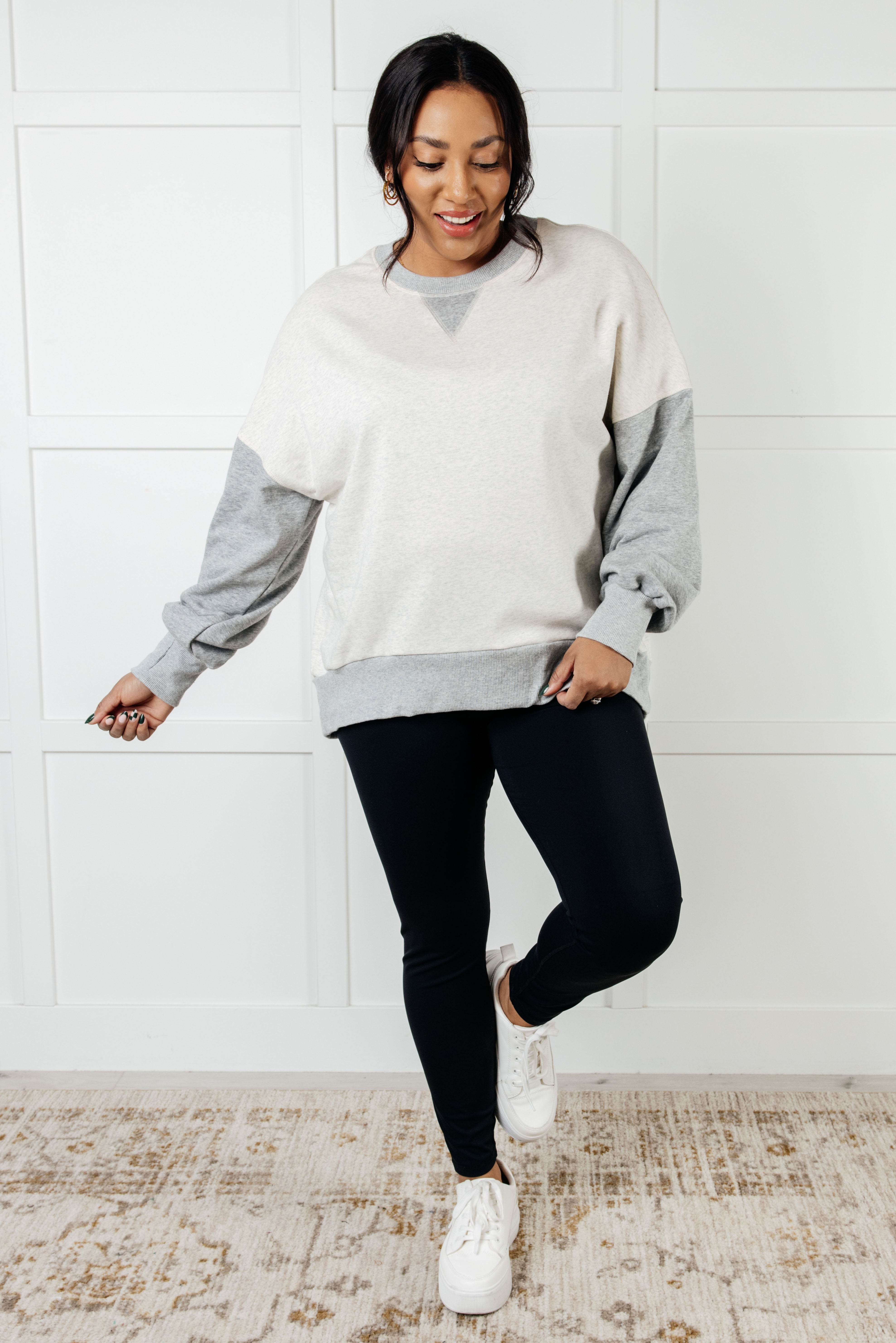 One Eleven North Bring it Together Color Block Pullover Tops