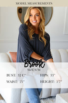 Haptics Under Your Spell Rust Plaid Color Block Notch Neck Top