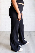 Rae Mode Building Habits Twill Flared Crossover Waist Pant in Black Pants