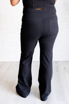 Rae Mode Building Habits Twill Flared Crossover Waist Pant in Black Pants