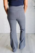 Rae Mode Building Habits Twill Flared Crossover Waist Pant in Titanium Pants