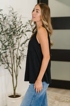 Andree by Unit Buttoned Up Buttercup Sleeveless Top in Black Womens