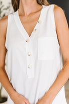 Andree by Unit Buttoned Up Buttercup Sleeveless Top in Ivory Womens