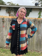 Heimish Black & Teal Multi Color Plaid Leight Weight Shacket Ruby Idol Apparel