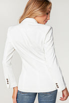 Sugarfox White Tassel Fringe Detail Flap Pocket Blazer Coats & Jackets