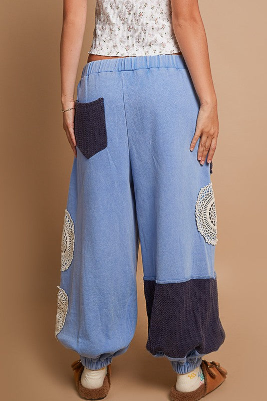 NIFTRIRY Women Hippie Tassel Pants Pattern Printing Elastic