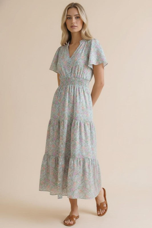 Haptics Summer in London Floral Midi Dress